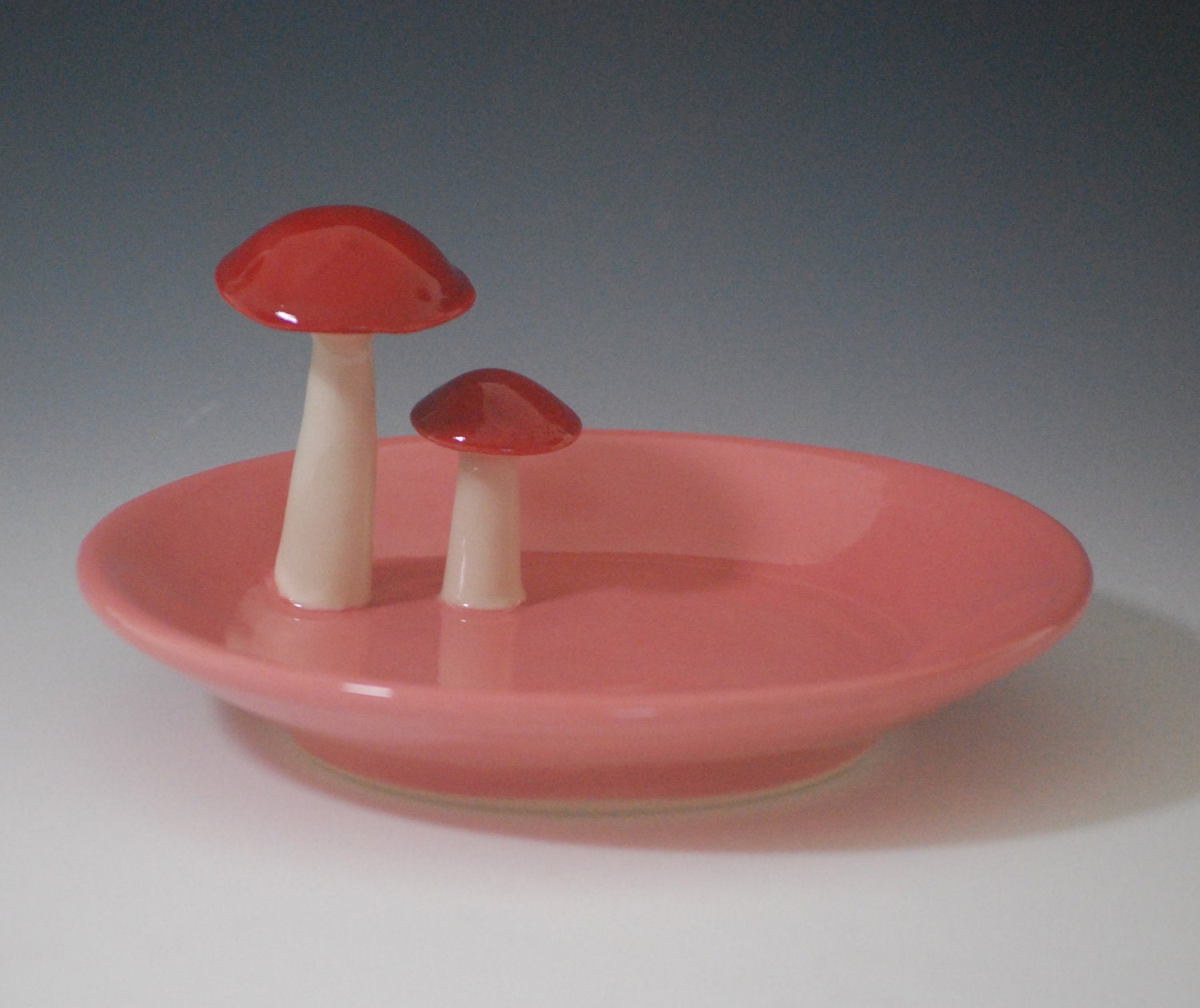 Mushroom Soap Dish Spoon Rest or Butter Dish, in Valentine Pink