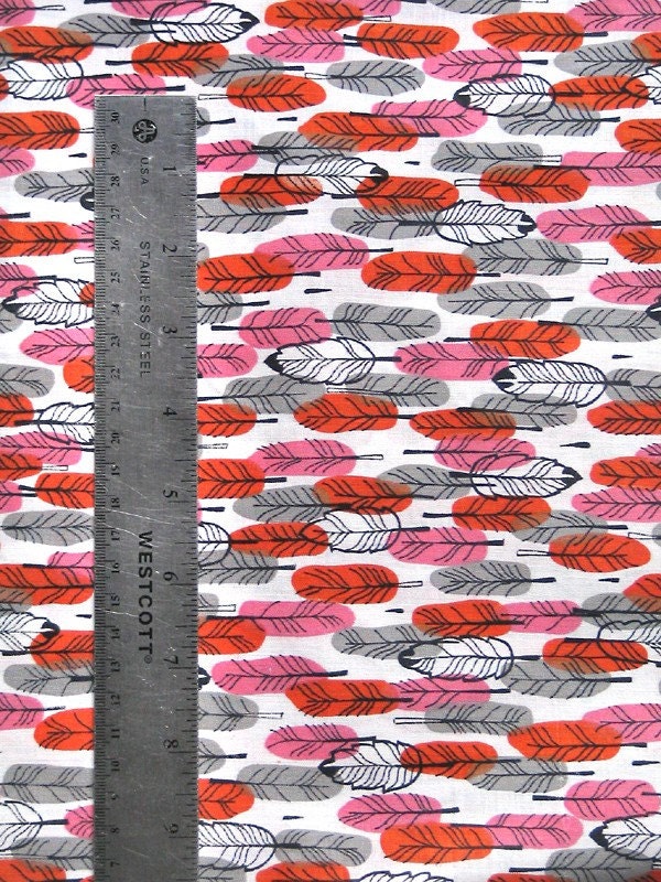 orange, pink and grey feathers