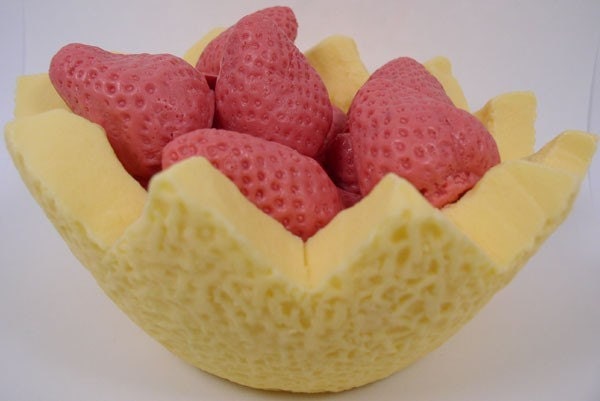 Cantaloupe and Strawberries Handmade Soap - HUGE REALISTIC LOOKING