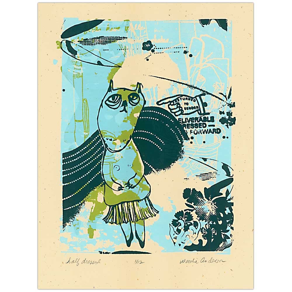 Half Dressed hand-printed Serigraph