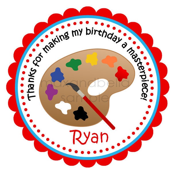 Arts and Crafts Personalized stickers, Hang Tags, Labels, Seals, Favor, Birthday, Party, Kids, Children - Set of 12