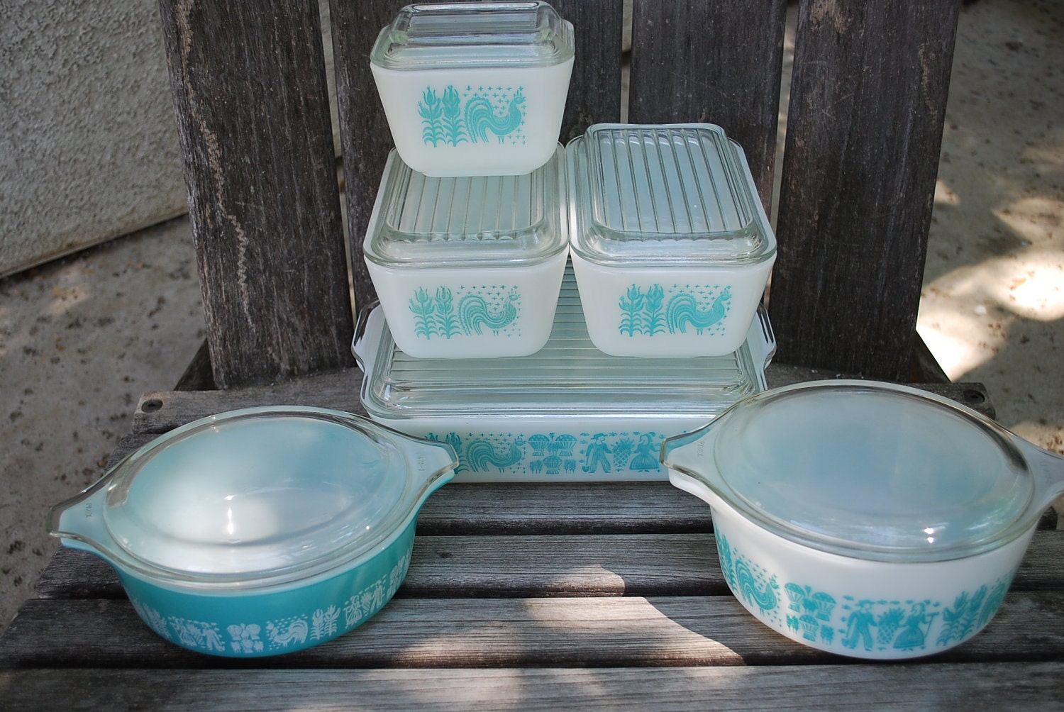 12 Piece Set of Vintage Butterprint Pyrex Refrigerator Dishes