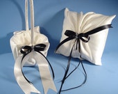 Personalized Ring Bearer Pillow and Wedding Flower Girl Basket In Your Custom Colors with Swarovski Crystals