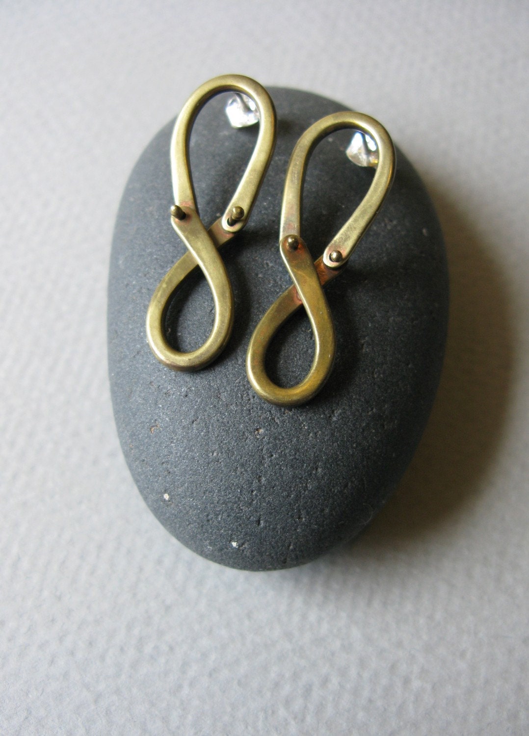 Love and Alchemy - oxidized brass post earrings