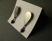 Briar Rose - darkened silver post earrings, with freshwater pearls