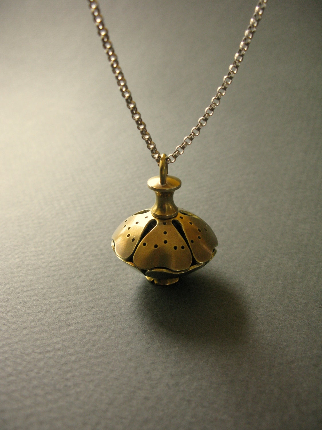 Order of the Golden Rose - brass pomander pendant (wearable scent container)