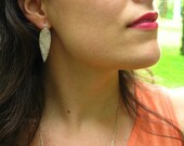 Thorn Shield - textured pendant earrings, with fused silver dust