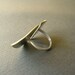 Double Heater Shield - hand-stamped ombre brass ring with silver band