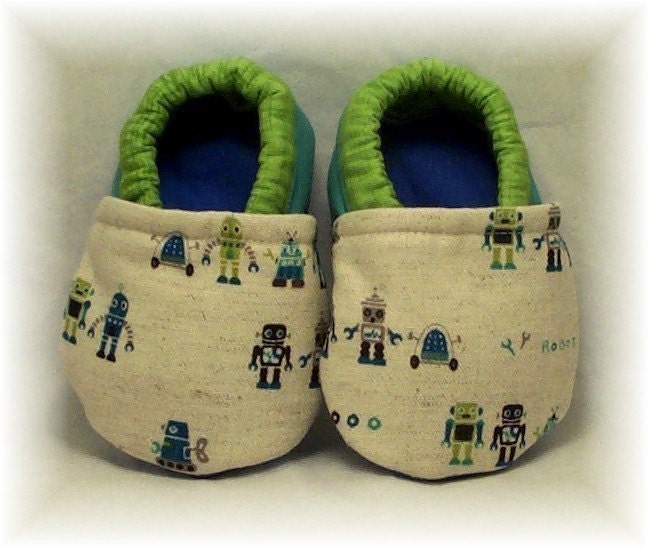 Baby Crib Shoes - Robot Color Block Booties