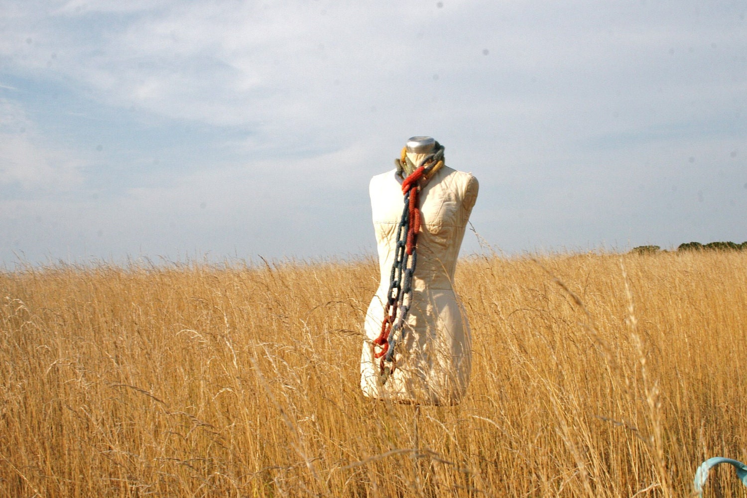 Prairie Chain Italain Wool Handknit Scarf...Hand Knit...Fall...Accessory...Modern