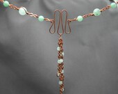 SALE -  Copper and Aventurine Waterfall Necklace