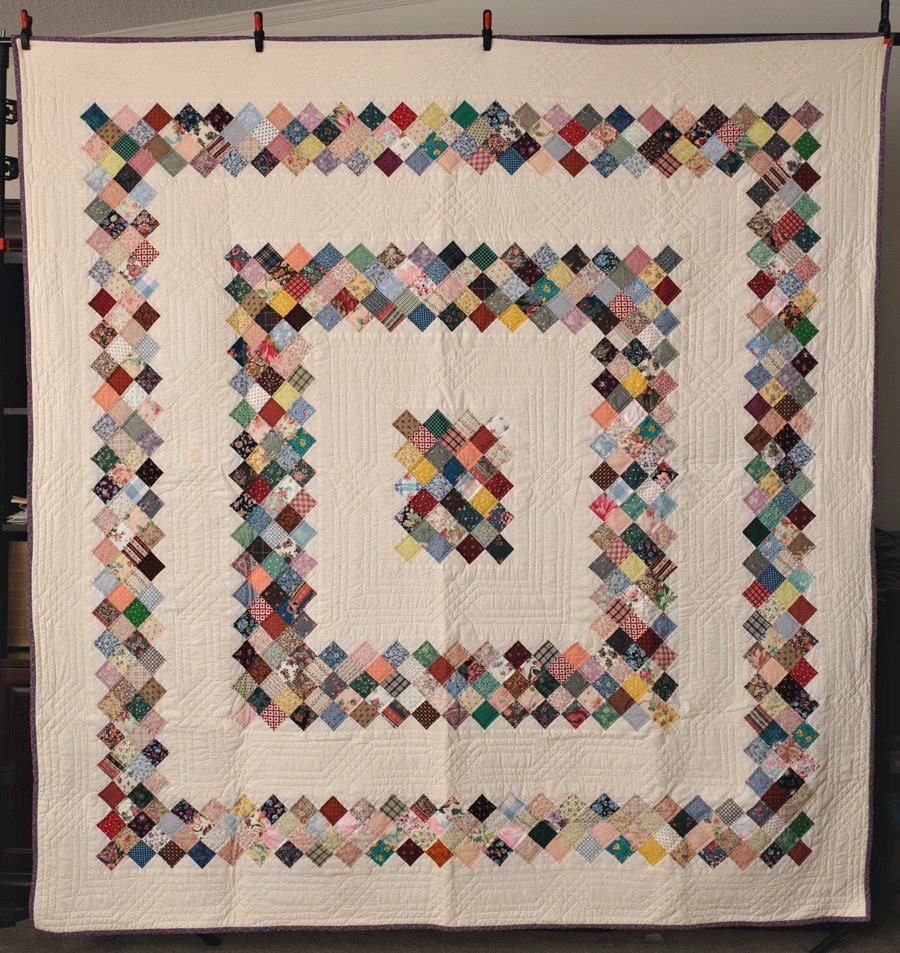 Quilt Hand Made Boston Commons Green yellow by katiekatskloset