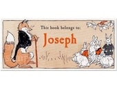 Vintage Bookplates Mr. Fancy Fox - Personalized