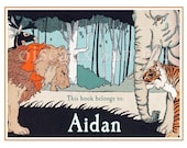 Jungle Personalized Vintage Bookplates