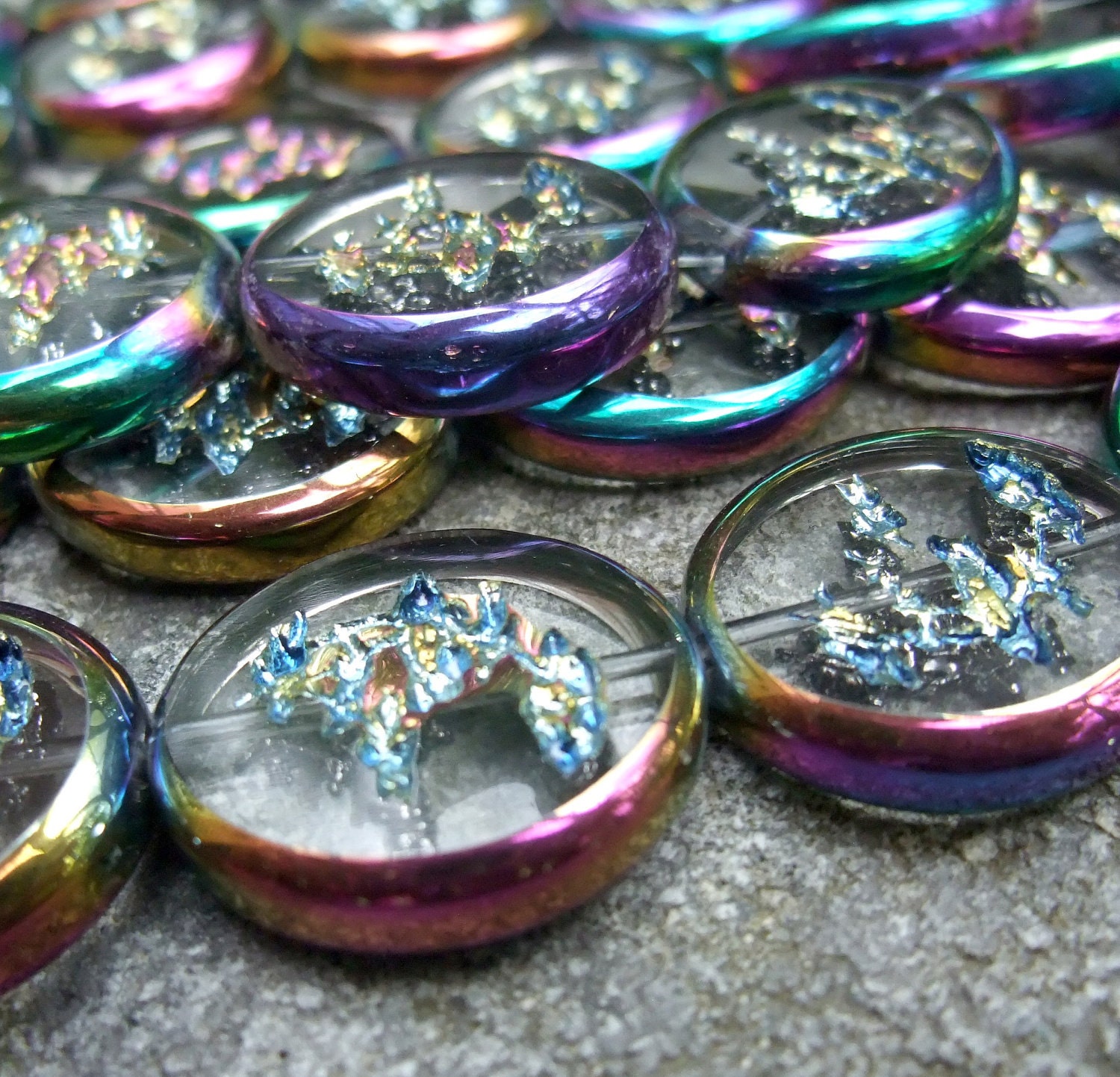 Unique Large Size Electroplated Oval Glass Beads Full Strand