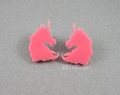 Pink Unicorn Stud Earrings