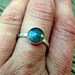 labradorite ring solitaire stacking ring sterling silver hammered band Custom made