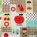 Cute Japanese Fabric APPLE Decole Decolello BEIGE (F464)