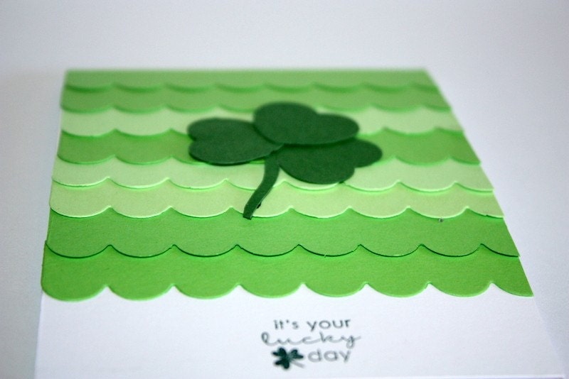 Green Scallped St. Patrick's Day Shamrock Card