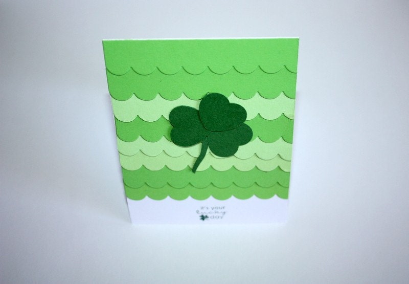 Green Scallped St. Patrick's Day Shamrock Card