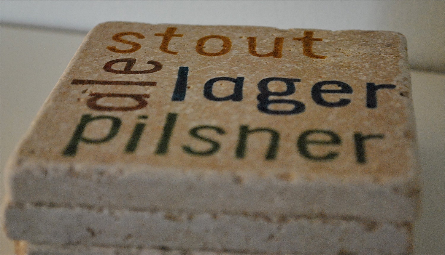 Beer Lover Natural Stone Coasters. ale, pilsner, lager, stout. Set of 4. Gift for Him. Man cave.