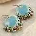 Gypsy Earring Denim Ethnic Copper Enamel with Czech Beads Boho Chic