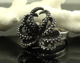SALE - Black Diamond Octopus Ring