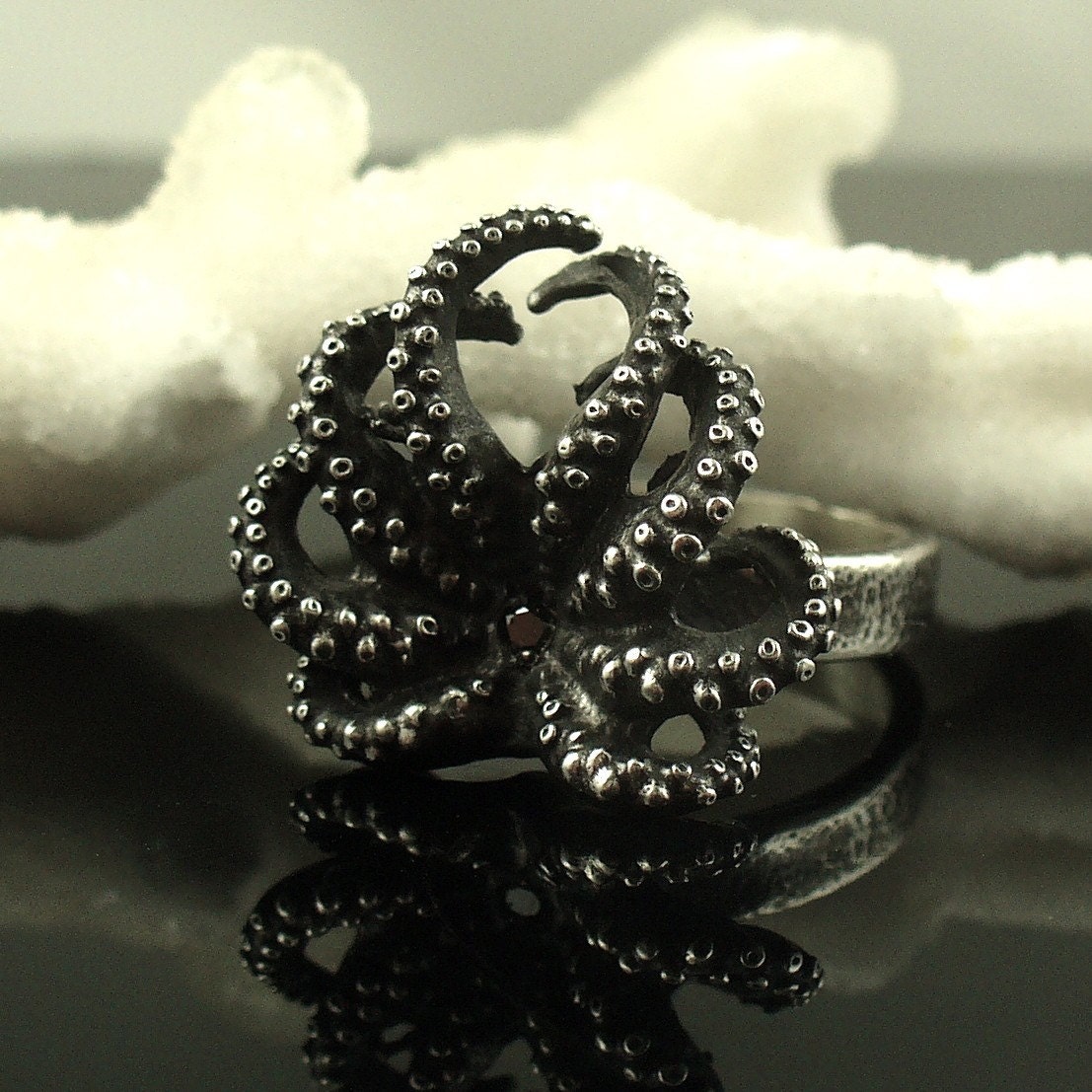 SALE - Black Diamond Octopus Ring
