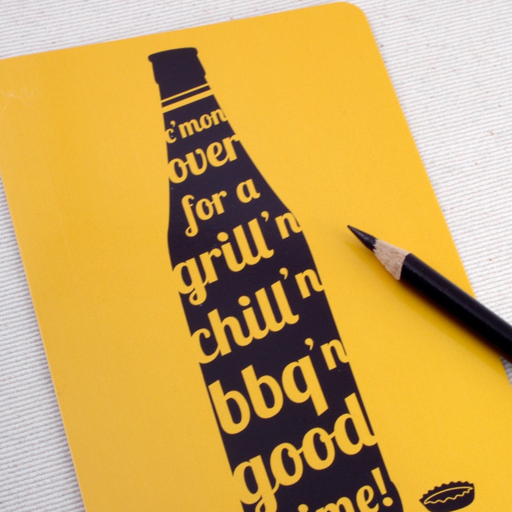 Postcard Party Invitations - Grill'n Chill'n BBQ'n Set of 10 - BBQ invites