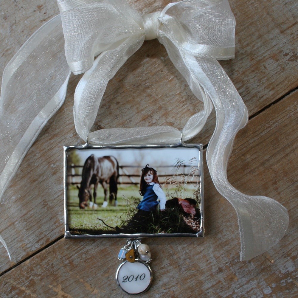 Custom Photo Ornament with personalized charm