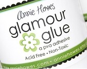 PINT SIZE Bottle of Glamour Glue Archival PVA Adhesive. Dries Clear and Flexible.