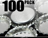 Bottle Caps. 100 Chrome Bottle Caps without Liners. New. Annie Howes.