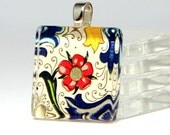 Make 6 Square Glass Pendants with Gorgeous Florentine Papers. Deluxe DIY kit with supplies and Glamour FX Glass Squares. Annie Howes.