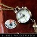DIY Glass Bubble Pocket Watch Charm in Vintage Bronze. Chain Included. Annie Howes.