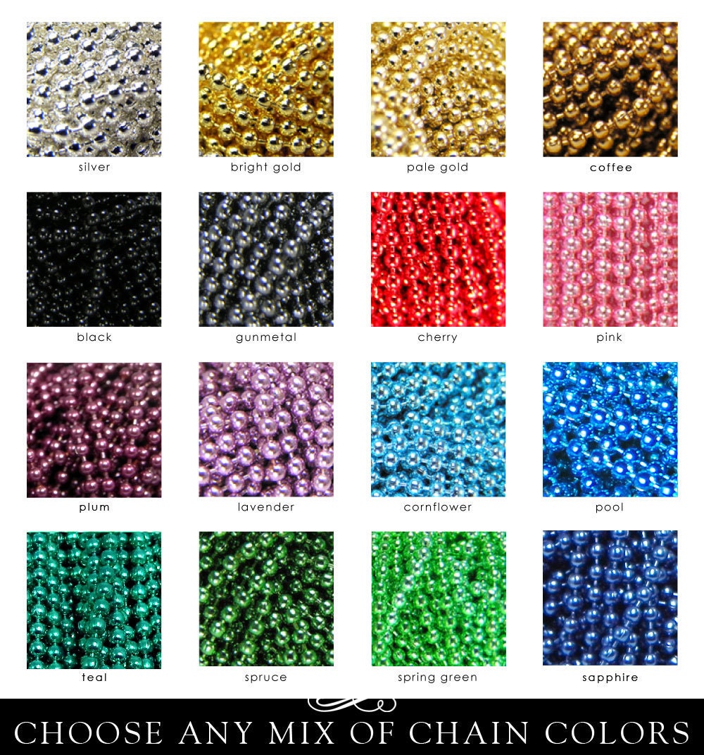 Colorful Ball Chains. 50 Petite 1.5mm Ball Chains. Choose Your Colors.