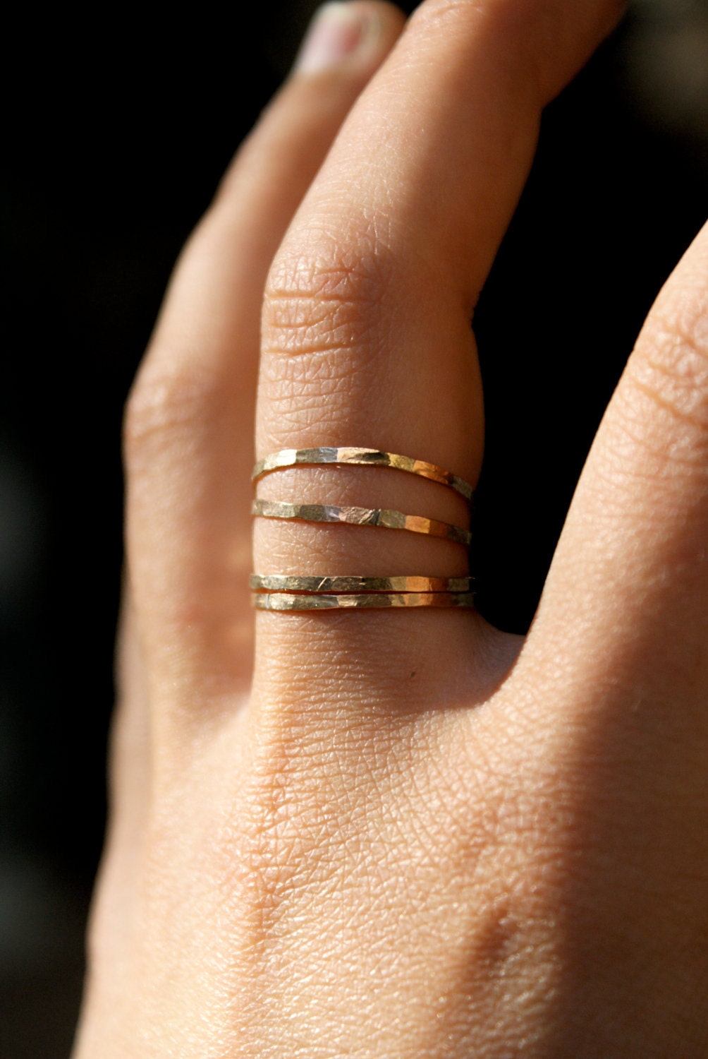 Gold Filled stacking rings - set of 4 - Medium Thickness