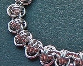 Sterling Silver Barrel Chainmaille Bracelet