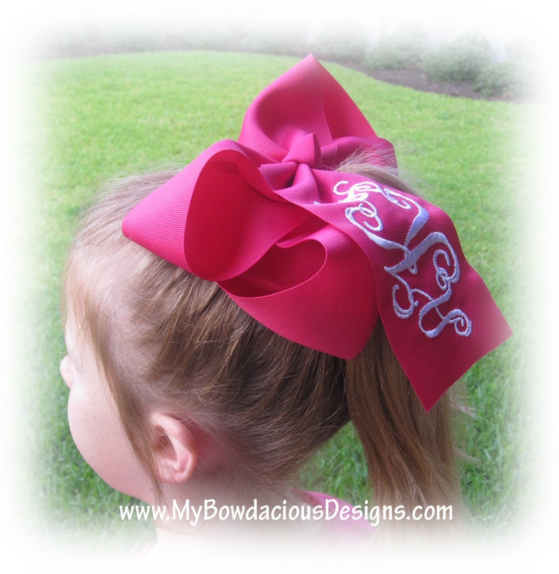 Extra Extra Large Monogram Hair Bow - Texas Size