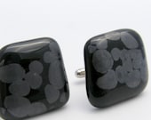 ORGANIC BLACK - Fused Glass Cuff Links