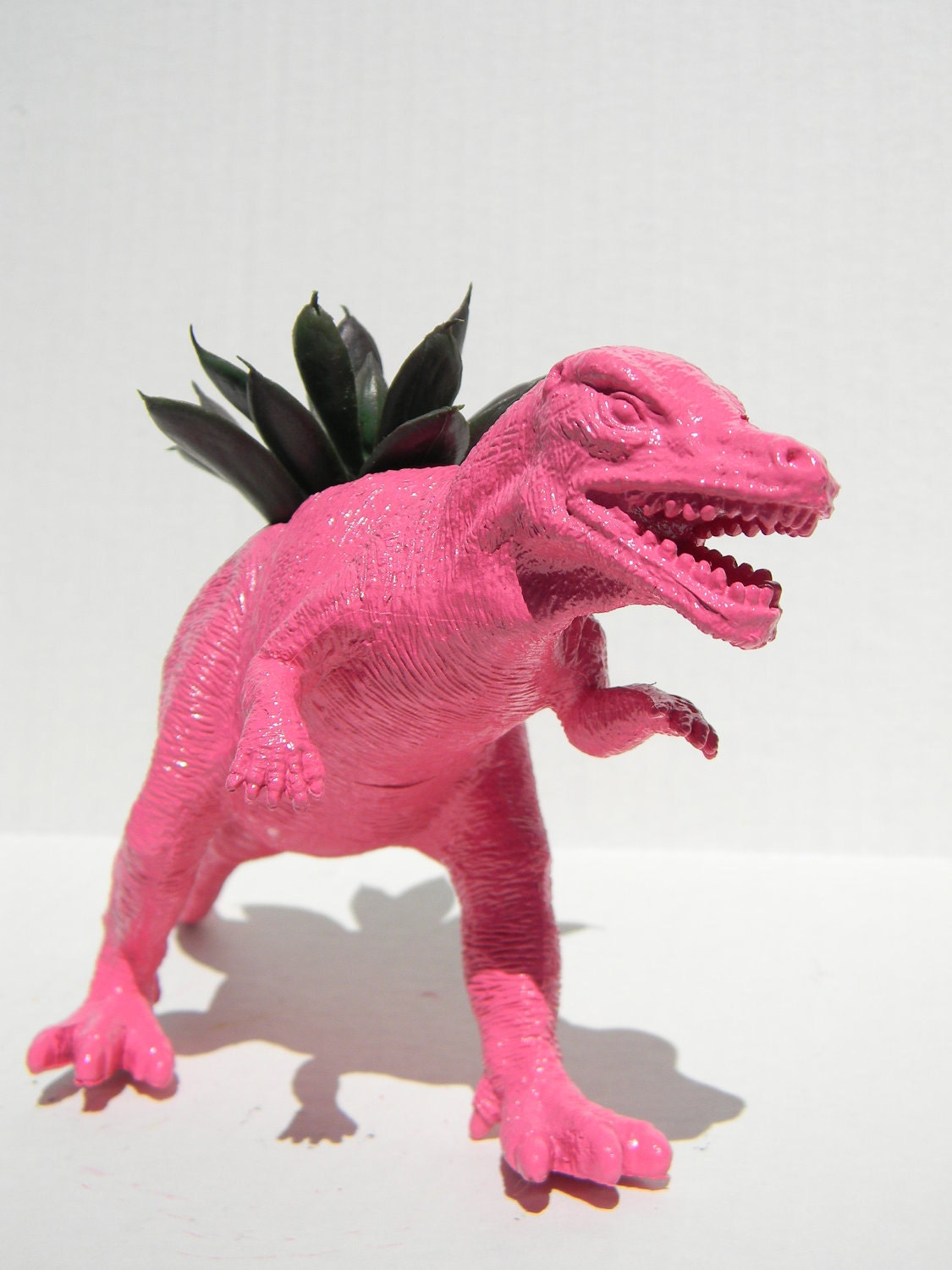 Bright Pink Dinosaur Planter Bright Pink Allosaurus