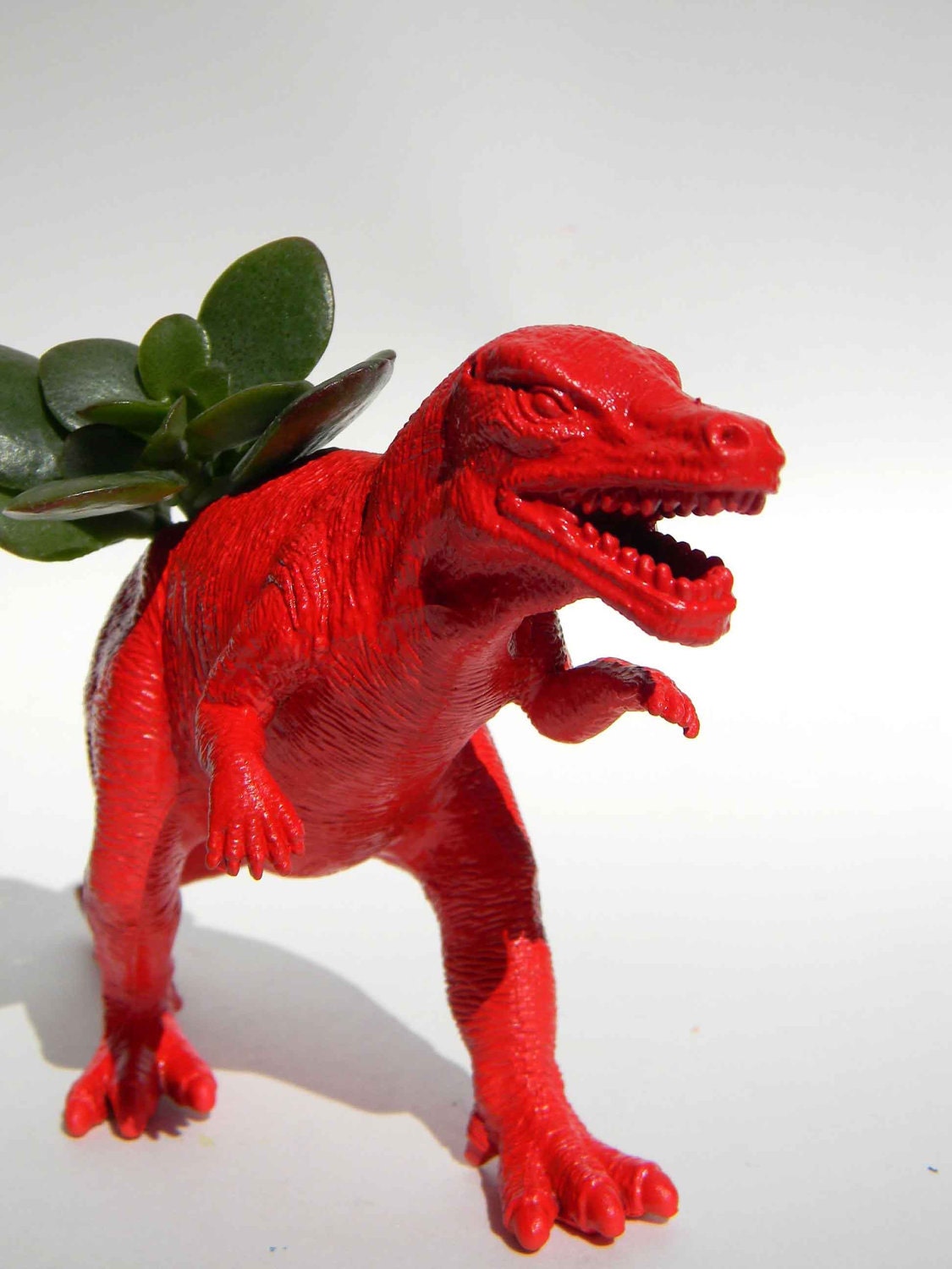 Dinosaur Planter Red for Succulent Plants Dorm Home Office Decor