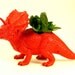 Dinosaur Planter Red Succulent Planter Triceratop Great for Birthdays