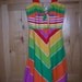 AWESOME Chevron Stripe Vintage Rainbow Sun Dress Knotted Front