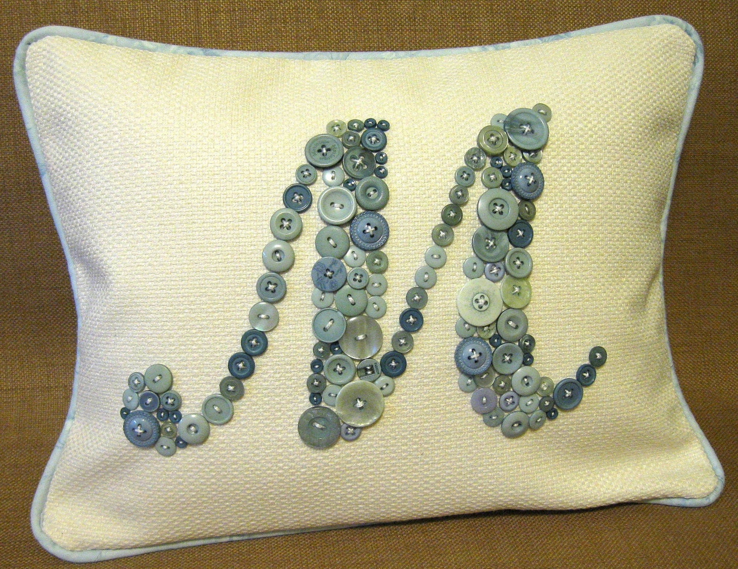White Letter 'M' Pillow Monogrammed in by letterperfectdesigns