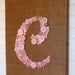 Custom Button Monogram Nursery Wall Art -- on 11x14 Canvas -- Pink on Cocoa Brown Silk