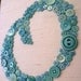 Baby Nursery Button Letter Monogram on Silk -- Custom Design Your Own 11"x14" Ready-To-Frame Letter (frame not included)