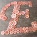 Baby Monogram Button Letter on Canvas -- Pink Buttons on Gray Grey Silk -- Unique Childrens Kids Letter Art