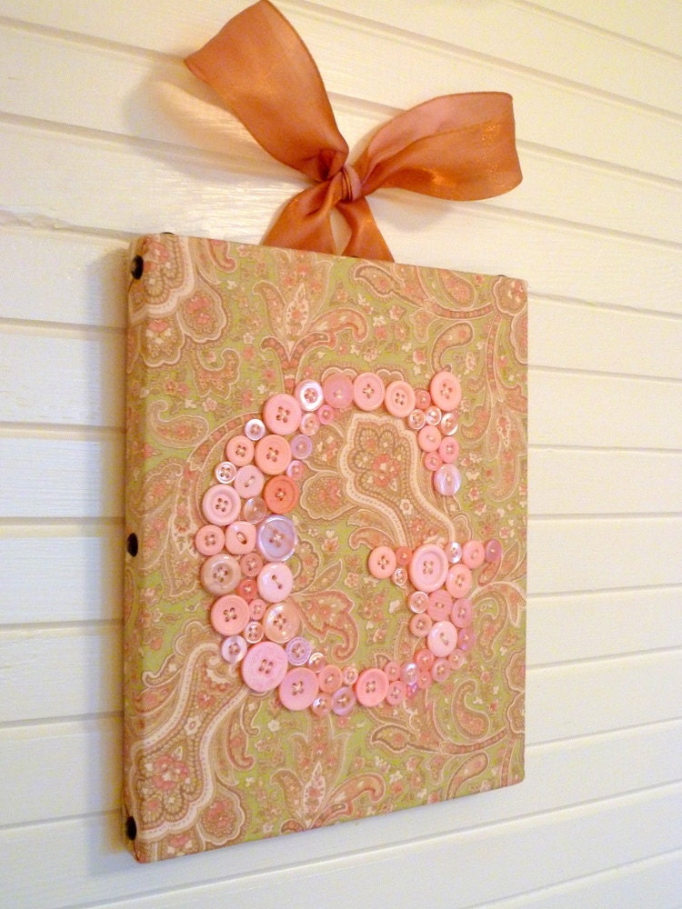 Your Baby's Initial in Buttons -- Unique Personalized Nursery Art -- by Letter Perfect Designs