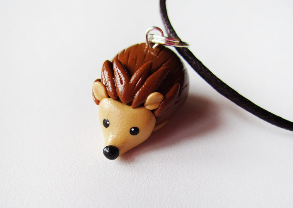 Polymer Clay Cute Hedgehog Necklace