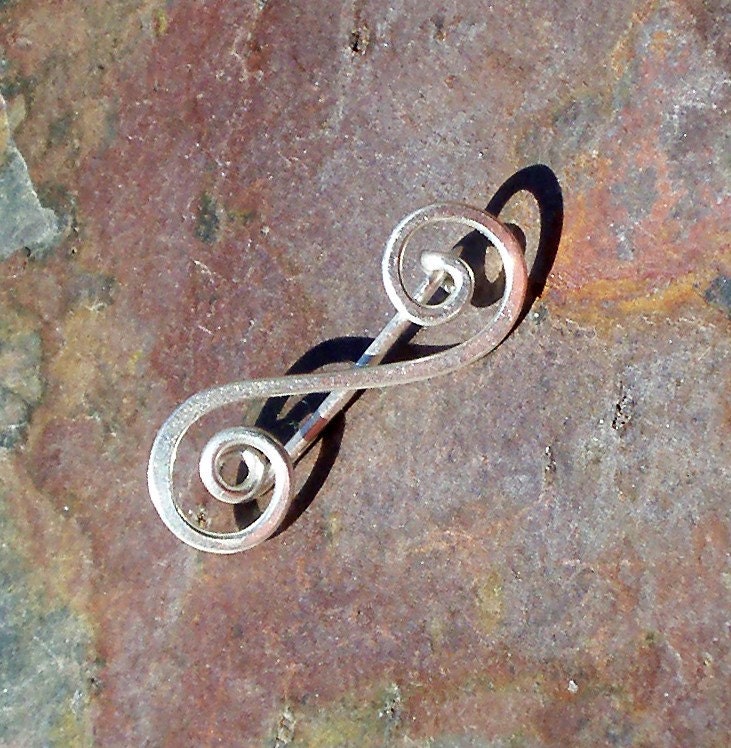 Sterling Fibula Brooch, Scarf, Shawl, or Kilt Pin